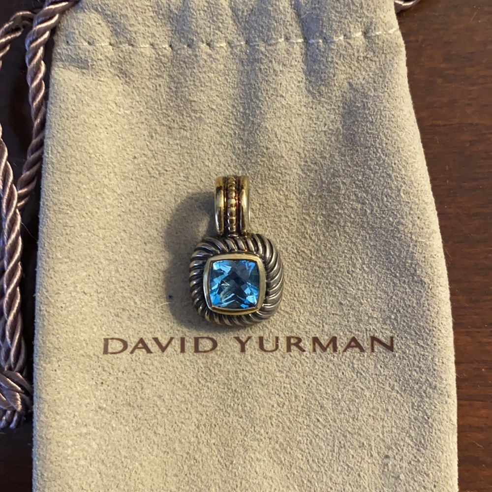 Davis Yurman two-tone blue topaz Albion pendant - Picture 3 of 4